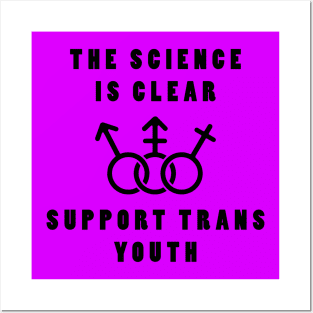 Support Trans Youth (Black on Light Colours) Posters and Art